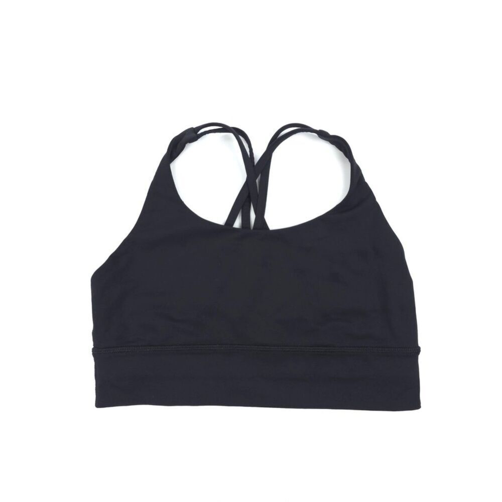 LULULEMON Energy Bra Long Line Black Crop Top Minimal Athleisure Sporty Run Yoga